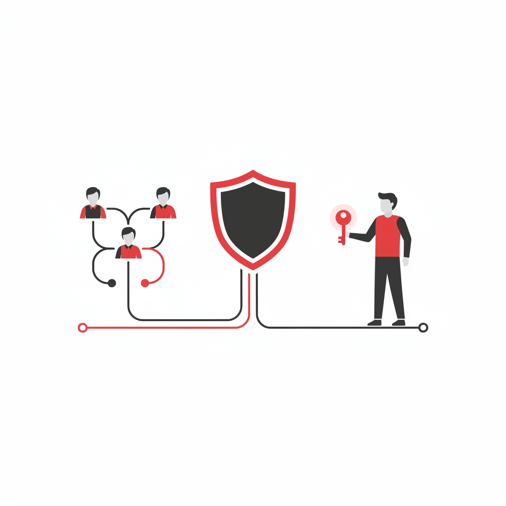 Firefly_Gemini Flash_Flat vector illustration showing an internal IT team connected seamlessly with an ext 867542