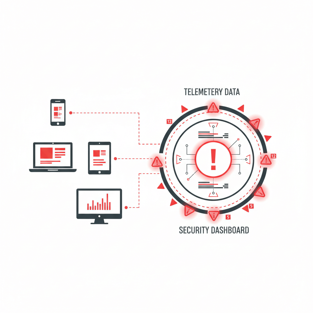 Firefly_Gemini Flash_Prompt- Minimalist enterprise cybersecurity illustration showing a laptop and sasd