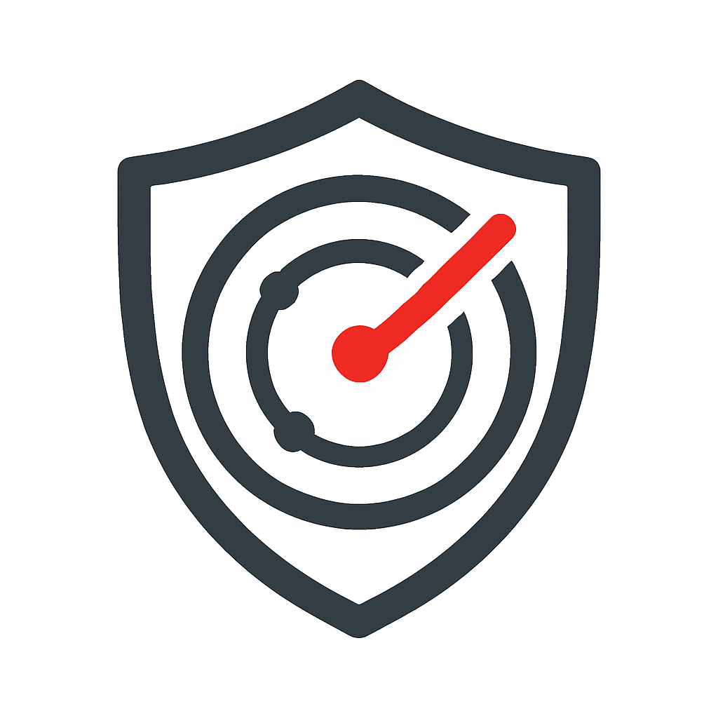 Managed detection and response icon with radar shield representing active threat monitoring in Alberta